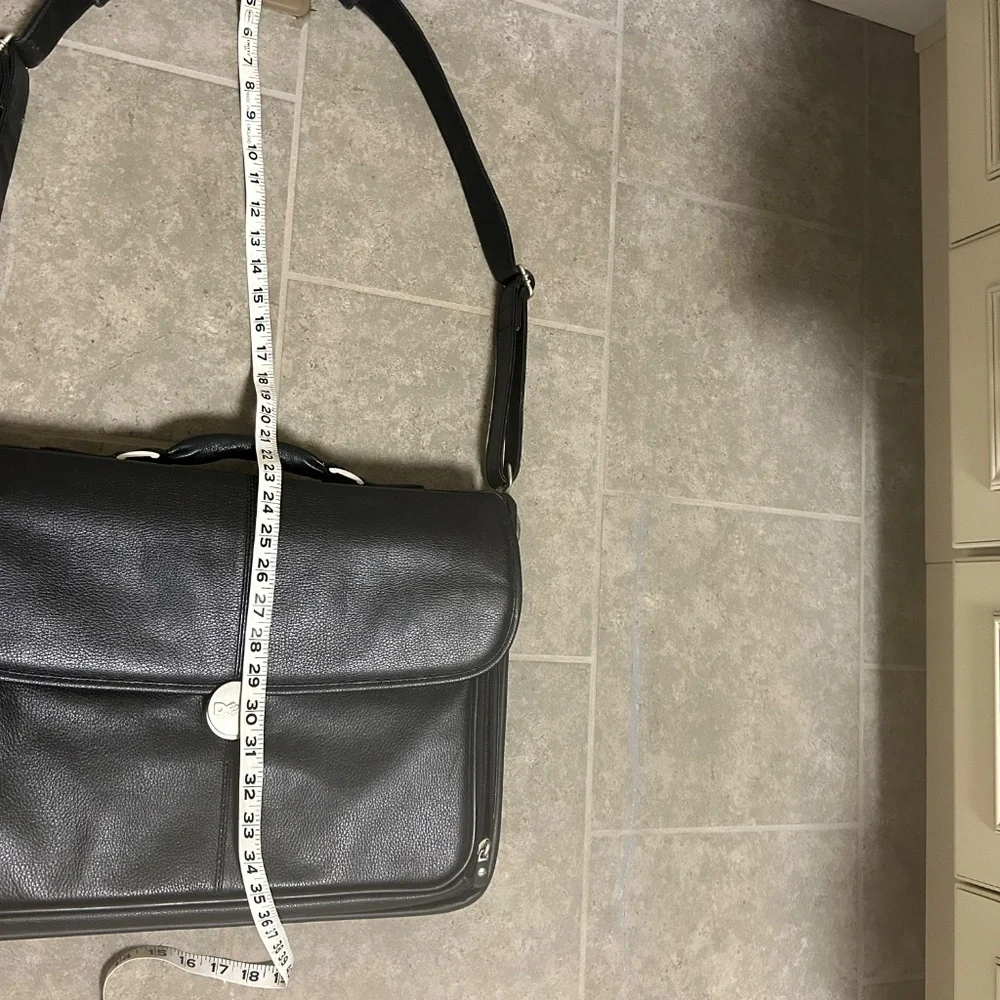 Dell Leather Laptop Bag - Black